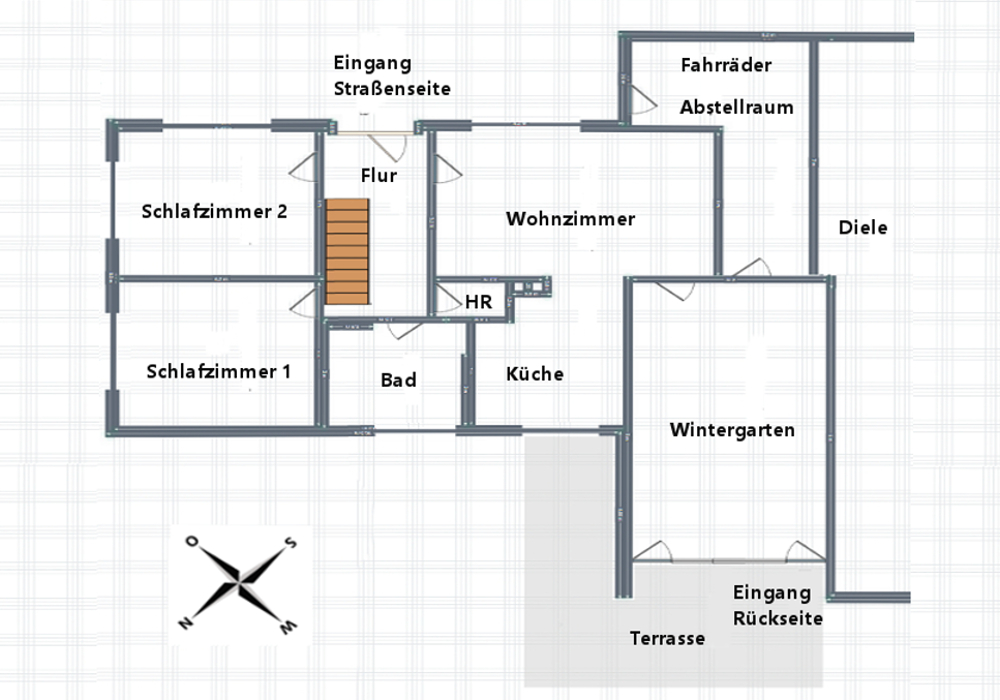 Grundriss der Ferienwohnung FEWO Hesel Grundriss
